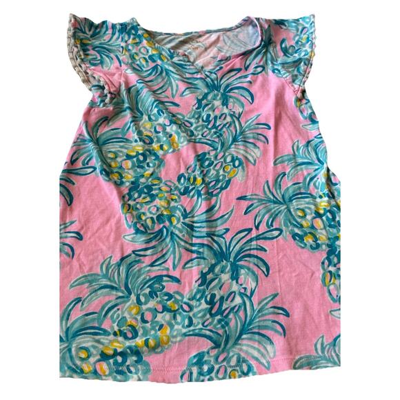 Lilly Pulitzer GIRLS MINI ASTARA DRESS Pelican Pink Pineapple Tropical Sz 4-5 - Picture 8 of 11